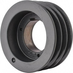 Browning - 3 Groove, 5/8 to 2-1/4 Bore Diam, 5.48" Outside Diam, QD Bushed V Belt Sheave - 5.3 5V Diam Belt Pitch - Exact Tool & Supply