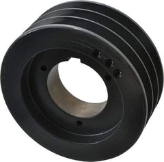 Browning - 3 Groove, 5/8 to 2-1/4 Bore Diam, 6.08" Outside Diam, QD Bushed V Belt Sheave - 5.9 5V Diam Belt Pitch - Exact Tool & Supply