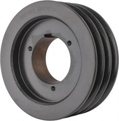 Browning - 3 Groove, 5/8 to 2-1/4 Bore Diam, 6.48" Outside Diam, QD Bushed V Belt Sheave - 6.3 5V Diam Belt Pitch - Exact Tool & Supply