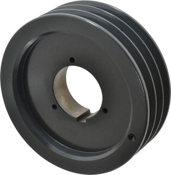 Browning - 3 Groove, 5/8 to 2-1/4 Bore Diam, 7.68" Outside Diam, QD Bushed V Belt Sheave - 7.5 5V Diam Belt Pitch - Exact Tool & Supply