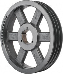Browning - 3 Groove, 5/8 to 2-1/4 Bore Diam, 12.68" Outside Diam, QD Bushed V Belt Sheave - 12.5 5V Diam Belt Pitch - Exact Tool & Supply