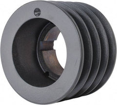 Browning - 4 Groove, 5/8 to 2-1/4 Bore Diam, 4.88" Outside Diam, QD Bushed V Belt Sheave - 4.7 5V Diam Belt Pitch - Exact Tool & Supply