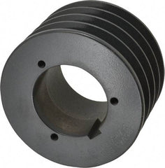 Browning - 4 Groove, 5/8 to 2-1/4 Bore Diam, 5.08" Outside Diam, QD Bushed V Belt Sheave - 4.9 5V Diam Belt Pitch - Exact Tool & Supply