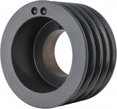Browning - 4 Groove, 5/8 to 2-1/4 Bore Diam, 5.48" Outside Diam, QD Bushed V Belt Sheave - 5.3 5V Diam Belt Pitch - Exact Tool & Supply