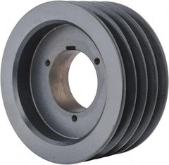 Browning - 4 Groove, 5/8 to 2-1/4 Bore Diam, 6.68" Outside Diam, QD Bushed V Belt Sheave - 6.5 5V Diam Belt Pitch - Exact Tool & Supply