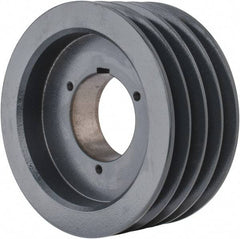 Browning - 4 Groove, 5/8 to 2-1/4 Bore Diam, 6.88" Outside Diam, QD Bushed V Belt Sheave - 6.7 5V Diam Belt Pitch - Exact Tool & Supply