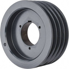 Browning - 4 Groove, 5/8 to 2-1/4 Bore Diam, 7.28" Outside Diam, QD Bushed V Belt Sheave - 7.1 5V Diam Belt Pitch - Exact Tool & Supply
