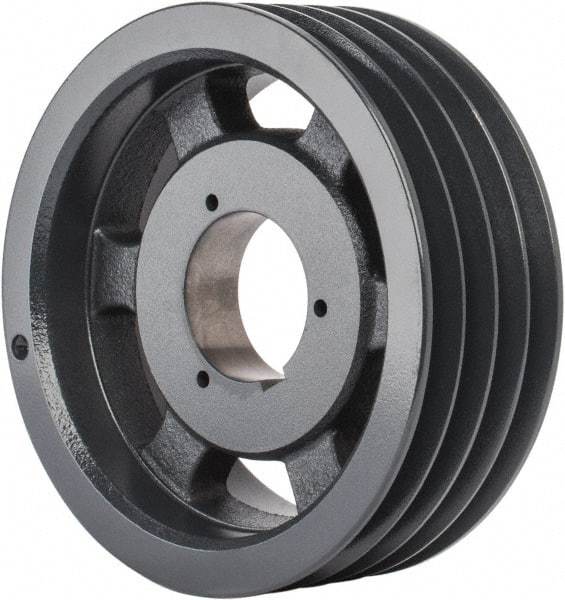 Browning - 4 Groove, 5/8 to 2-1/4 Bore Diam, 8.88" Outside Diam, QD Bushed V Belt Sheave - 8.7 5V Diam Belt Pitch - Exact Tool & Supply