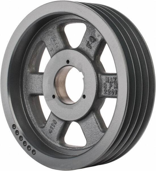 Browning - 4 Groove, 5/8 to 2-1/4 Bore Diam, 11.28" Outside Diam, QD Bushed V Belt Sheave - 11.1 5V Diam Belt Pitch - Exact Tool & Supply