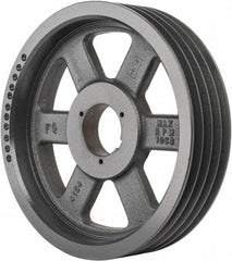 Browning - 4 Groove, 5/8 to 2-1/4 Bore Diam, 12.68" Outside Diam, QD Bushed V Belt Sheave - 12.5 5V Diam Belt Pitch - Exact Tool & Supply