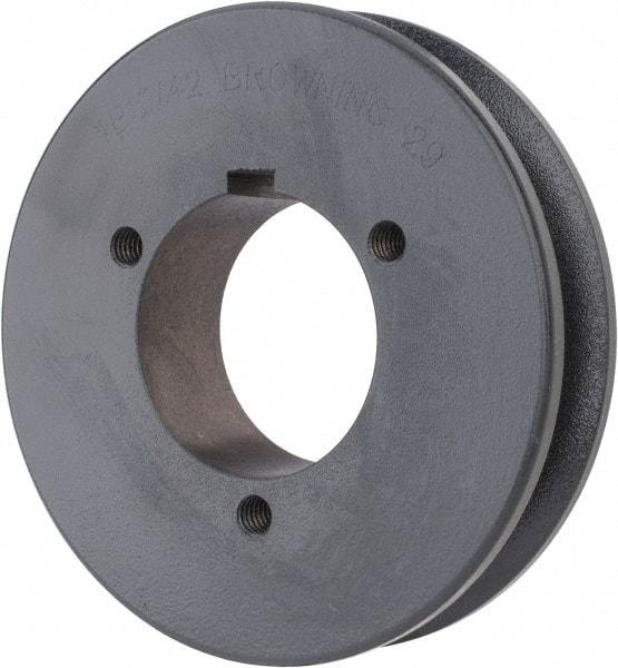 Browning - 1 Groove, 1/2 to 2-7/16 Bore Diam, 4.48" Outside Diam, QD Bushed V Belt Sheave - 4.3 5V Diam Belt Pitch - Exact Tool & Supply
