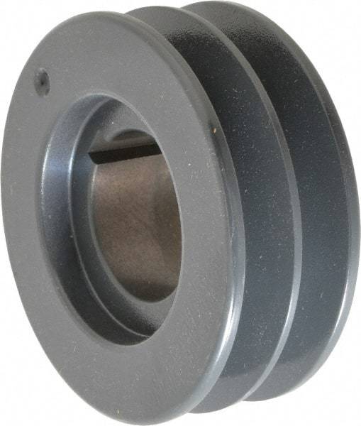 Browning - 2 Groove, 1/2 to 2-7/16 Bore Diam, 4.48" Outside Diam, QD Bushed V Belt Sheave - 4.3 5V Diam Belt Pitch - Exact Tool & Supply