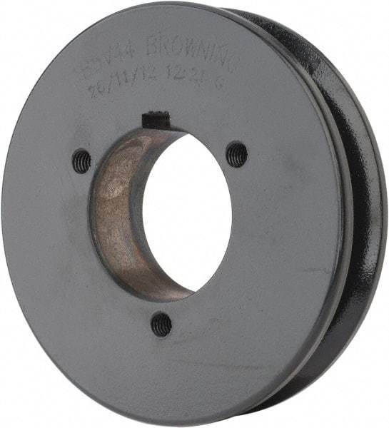 Browning - 1 Groove, 1/2 to 2-7/16 Bore Diam, 4.68" Outside Diam, QD Bushed V Belt Sheave - 4.5 5V Diam Belt Pitch - Exact Tool & Supply
