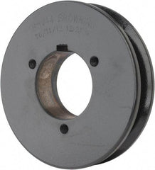 Browning - 1 Groove, 1/2 to 2-7/16 Bore Diam, 4.68" Outside Diam, QD Bushed V Belt Sheave - 4.5 5V Diam Belt Pitch - Exact Tool & Supply