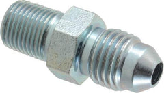 Voss - 7/16-20 x 1/8 Male Thread, Zinc Plated Carbon Steel Industrial Pipe Adapter - MJIC x MBSPT - Exact Tool & Supply