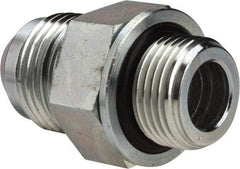 Voss - 3/4-16 x 3/8 Male Thread, Zinc Plated Carbon Steel Industrial Pipe Adapter - MJIC x MBSPP - Exact Tool & Supply