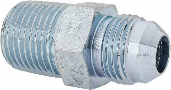 Voss - 3/4-16 x 1/2 Male Thread, Zinc Plated Carbon Steel Industrial Pipe Adapter - MJIC x MBSPT - Exact Tool & Supply