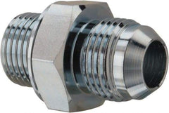 Voss - 7/8-14 x 1/2 Male Thread, Zinc Plated Carbon Steel Industrial Pipe Adapter - MJIC x MBSPP - Exact Tool & Supply