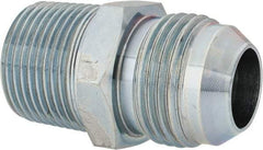 Voss - 1-1/16 - 12 x 3/4 Male Thread, Zinc Plated Carbon Steel Industrial Pipe Adapter - MJIC x MBSPT - Exact Tool & Supply