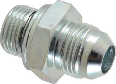 Voss - 3/4-16 x M18x1.5 Male Thread, Zinc Plated Carbon Steel Industrial Pipe Adapter - MJIC x Male Metric - Exact Tool & Supply