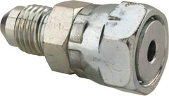 Voss - 7/16-20 Male Thread x 9/16-18 Female Thread, Zinc Plated Carbon Steel Industrial Pipe Adapter - MJIC x FORFS - Exact Tool & Supply