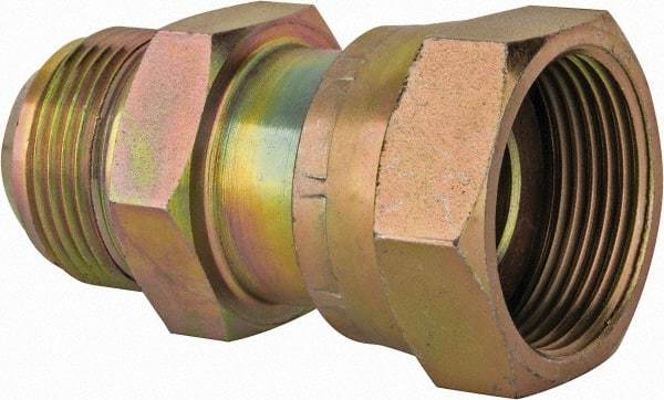 Voss - 1-15/16 - 12 Male Thread x 1-7/16 - 12 Female Thread, Zinc Plated Carbon Steel Industrial Pipe Adapter - MJIC x FORFS - Exact Tool & Supply