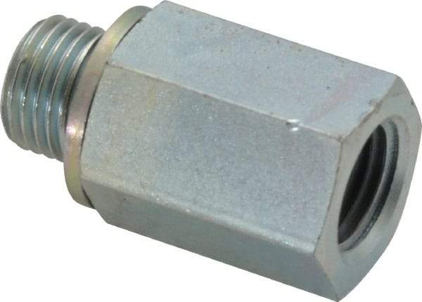 Voss - 1/4 Male Thread x 1/4 Female Thread, Zinc Plated Carbon Steel Industrial Pipe Adapter - MBSPP x FNPT - Exact Tool & Supply