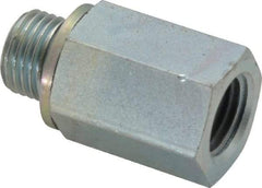 Voss - 1/4 Male Thread x 1/4 Female Thread, Zinc Plated Carbon Steel Industrial Pipe Adapter - MBSPP x FNPT - Exact Tool & Supply