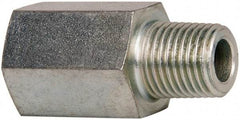 Voss - 1/4 Male Thread x 1/4 Female Thread, Zinc Plated Carbon Steel Industrial Pipe Adapter - MBSPT x FNPT - Exact Tool & Supply