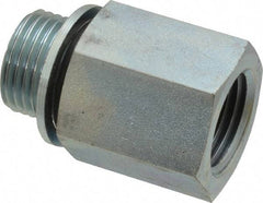 Voss - 1/2 Male Thread x 1/2 Female Thread, Zinc Plated Carbon Steel Industrial Pipe Adapter - MBSPP x FNPT - Exact Tool & Supply
