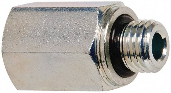 Voss - M12x1.5 Male Thread x 1/4 Female Thread, Zinc Plated Carbon Steel Industrial Pipe Adapter - Male Metric x FNPT - Exact Tool & Supply