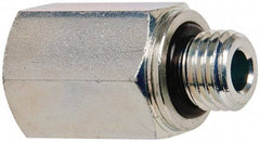 Voss - M12x1.5 Male Thread x 1/4 Female Thread, Zinc Plated Carbon Steel Industrial Pipe Adapter - Male Metric x FNPT - Exact Tool & Supply