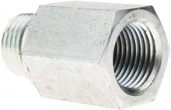 Voss - M16x1.5 Male Thread x 3/8 Female Thread, Zinc Plated Carbon Steel Industrial Pipe Adapter - Male Metric x FNPT - Exact Tool & Supply