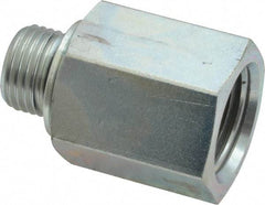 Voss - M16x1.5 Male Thread x 1/2 Female Thread, Zinc Plated Carbon Steel Industrial Pipe Adapter - Male Metric x FNPT - Exact Tool & Supply