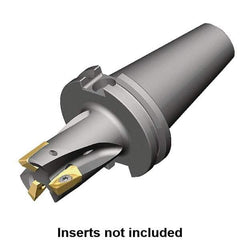 Kennametal - 1-1/2" Cut Diam, 18.03mm Max Depth of Cut, 192.07mm OAL, Indexable Square Shoulder Helical End Mill - E.. 18.. Inserts, CAT 40 Taper Shank, 0° Lead Angle, Through Coolant, Series Mill 1-18 - Exact Tool & Supply