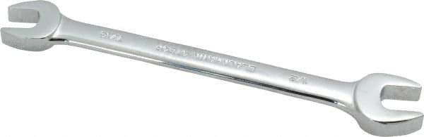 Blackhawk by Proto - 7/16" x 1/2" Standard Open End Wrench - 6-13/32" OAL, Double End, Full Polish Finish, 15° Head Angle - Exact Tool & Supply