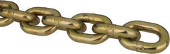 Peerless Chain - 3/8" Welded Transport Chain - 6,600 Lb Capacity, Grade 70, Cut to Length, Carbon Steel, Yellow Zinc Finish - Exact Tool & Supply