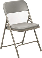 NPS - 18-3/4" Wide x 16-1/4" Deep x 29-3/4" High, Steel Folding Chair with Plastic Seat & Back - Gray with Gray Frame - Exact Tool & Supply