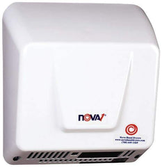 World Dryer - 1000 Watt White Finish Electric Hand Dryer - 120/208/240 Volts, 8 Amps, 9-1/4" Wide x 9-3/4" High x 4" Deep - Exact Tool & Supply