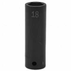 SK - Impact Socket - 1/2"DR 18MM DEEP IMPACT SOCKET - Exact Tool & Supply