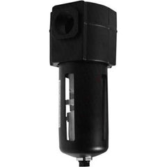 Vortec - Filters; Port Size (NPT): 3/4 ; Height (Inch): 7.35 ; Diameter (Inch): 2.89 ; Width (Decimal Inch): 3.1500 ; Bowl Material: Polycarbonate w/Metal Guard ; Drain Type: Auto - Exact Tool & Supply