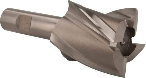 Hertel - 1-7/8", 2" LOC, 3/4" Shank Diam, 4-1/2" OAL, 4 Flute, High Speed Steel Square End Mill - Single End, Uncoated, Spiral Flute, 30° Helix, Right Hand Cut, Right Hand Flute - Exact Tool & Supply