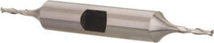 Hertel - 5/64", 5/16" LOC, 3/8" Shank Diam, 3-1/16" OAL, 2 Flute, Cobalt Square End Mill - Double End, Uncoated, Spiral Flute, 30° Helix, Centercutting, Right Hand Cut, Right Hand Flute - Exact Tool & Supply