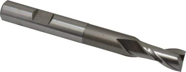 Hertel - 3/8", 3/4" LOC, 3/8" Shank Diam, 3-5/16" OAL, 2 Flute, Cobalt Square End Mill - Single End, Uncoated, Spiral Flute, 30° Helix, Centercutting, Right Hand Cut, Right Hand Flute - Exact Tool & Supply