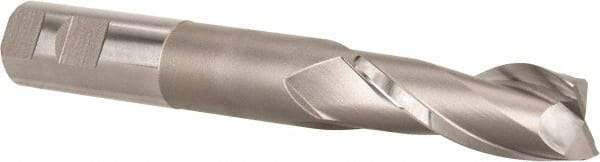 Hertel - 1", 2-1/2" LOC, 1" Shank Diam, 7-1/4" OAL, 2 Flute, Cobalt Square End Mill - Single End, Uncoated, Spiral Flute, 30° Helix, Centercutting, Right Hand Cut, Right Hand Flute - Exact Tool & Supply