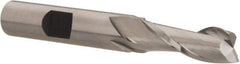 Hertel - 11/32", 1" LOC, 3/8" Shank Diam, 2-3/4" OAL, 2 Flute, Cobalt Square End Mill - Single End, Uncoated, Spiral Flute, 30° Helix, Centercutting, Right Hand Cut, Right Hand Flute - Exact Tool & Supply