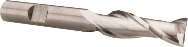 Hertel - 7/16", 1-1/4" LOC, 3/8" Shank Diam, 3-1/4" OAL, 2 Flute, Cobalt Square End Mill - Single End, Uncoated, Spiral Flute, 30° Helix, Centercutting, Right Hand Cut, Right Hand Flute - Exact Tool & Supply