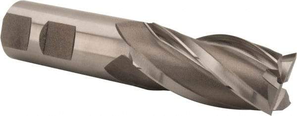 Hertel - 15/16", 1-7/8" LOC, 7/8" Shank Diam, 4-1/8" OAL, 4 Flute, Cobalt Square End Mill - Single End, Uncoated, Spiral Flute, 30° Helix, Centercutting, Right Hand Cut, Right Hand Flute - Exact Tool & Supply