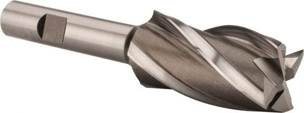 Hertel - 1", 1-7/8" LOC, 1/2" Shank Diam, 4-1/8" OAL, 4 Flute, Cobalt Square End Mill - Single End, Uncoated, Spiral Flute, 30° Helix, Centercutting, Right Hand Cut, Right Hand Flute - Exact Tool & Supply