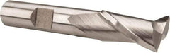 Hertel - 31/64", 1" LOC, 1/2" Shank Diam, 3-1/4" OAL, 2 Flute, High Speed Steel Square End Mill - Single End, Uncoated, Spiral Flute, 30° Helix, Centercutting, Right Hand Cut, Right Hand Flute - Exact Tool & Supply